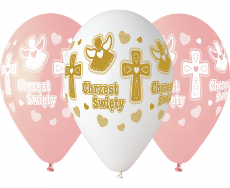 Balony Chrzest dziewczynki, 13 cali/ 5 szt.