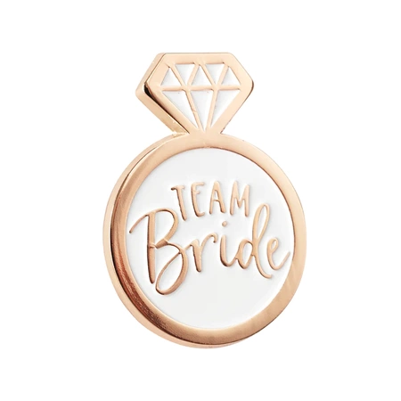 Pin emaliowany Team Bride rose gold