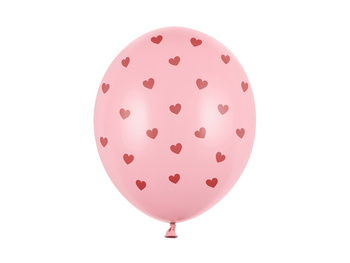 Balony 30 cm, Serca, Pastel Baby Pink