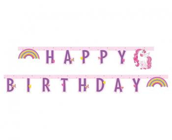 Banner "Unicorn Rainbow Colors- Happy Birthday"