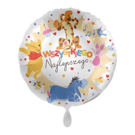 Balon foliowy 18" - Wszystkiego najlepszego Kubuś Puchatek 