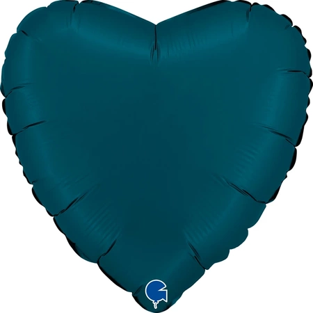 Balon Grabo Serce Satynowe Petrol Blue 18" - 46 cm (P)