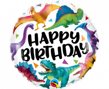 Balon foliowy 18" Birthday Dinosaurs