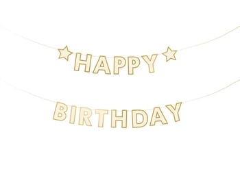 Baner papierowy Happy Birthday, mix, 220x14.5 cm