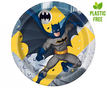 Talerzyki papierowe Batman, 23 cm, 8 szt. (plastic-free)