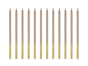 Świeczki urodzinowe gładkie, różowe złoto, 14 cm