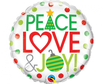 Balon foliowy "Peace, Love & Joy"