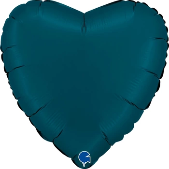 Balon Grabo Serce Satynowe Petrol Blue 18" - 46 cm (P)