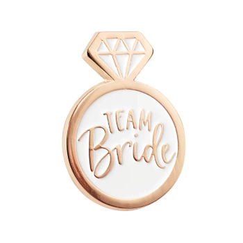 Pin emaliowany Team Bride rose gold