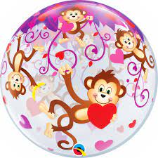   Balon Bubble Deco "Monkey Love"  22''