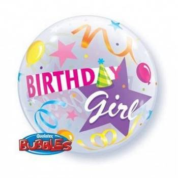 Balon Bubble "Birthday Girl" 22''