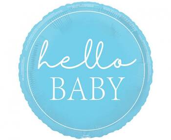 Balon foliowy 18" Hello baby, blue