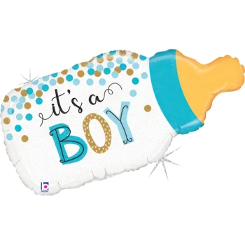 Balon foliowy Butelka Confetti Baby Boy 29" - 74 cm