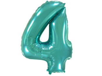 Balon foliowy FX - "Number 4" tiffany, 85 cm