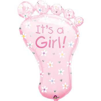 Balon foliowy Foot - It's a Girl 58x82cm