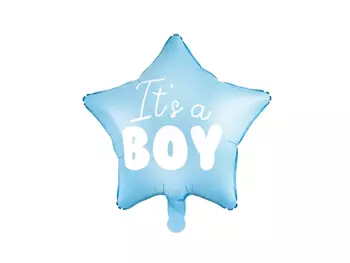 Balon foliowy Gwiazdka - It's a boy, 48cm, jasny niebieski