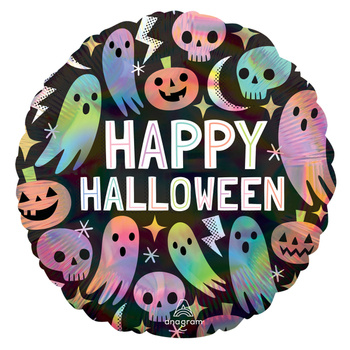 Balon foliowy Iridescent Pastel Halloween Holographic, 18"