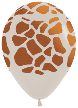 Balony 12: Sempertex Giraffe Print, White Sand