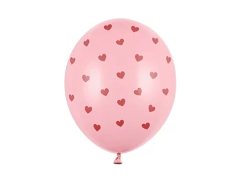 Balony 30 cm, Serca, Pastel Baby Pink ( 6szt)