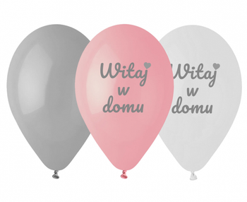 Balony Premium Witaj w domu, różowe