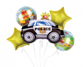 Balony foliowe - zestaw Policja, 5 szt.