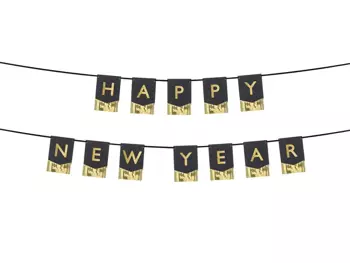 Baner Happy New Year, 135x16,5 cm