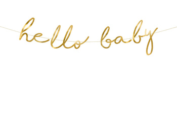 Baner Little Star - Hello Baby, złoty, 18x70cm 