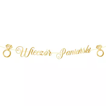 Baner Wieczór Panieński złoty napis 150 cm