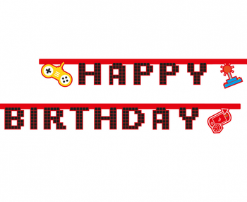 Banner "Gaming Party - Happy Birthday"