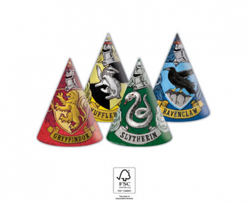 Czapeczki papierowe "Harry Potter Hogwarts Houses", 6 szt.