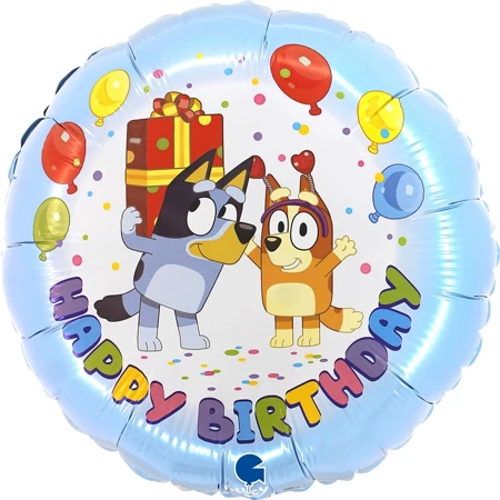 Balon Grabo Bluey - Happy Birthday 18" - 46 cm