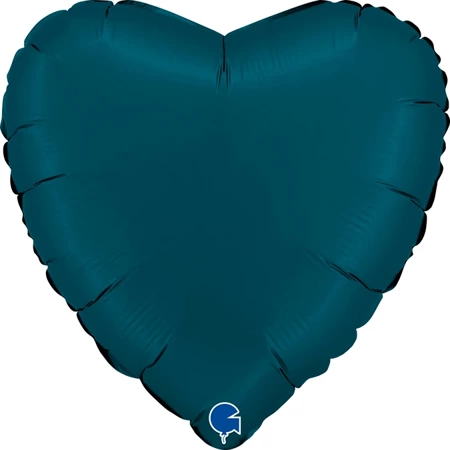 Balon Grabo Serce Satynowe Petrol Blue 18" - 46 cm