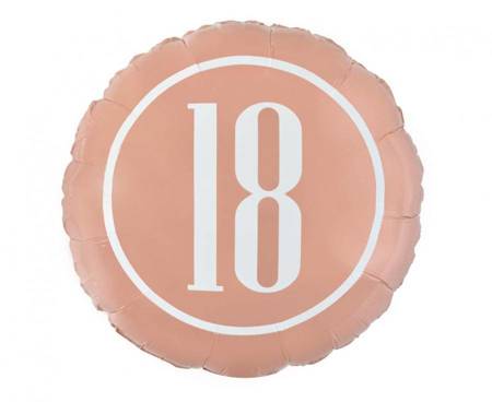 Balon foliowy "18" (różowo-złoty), 18"