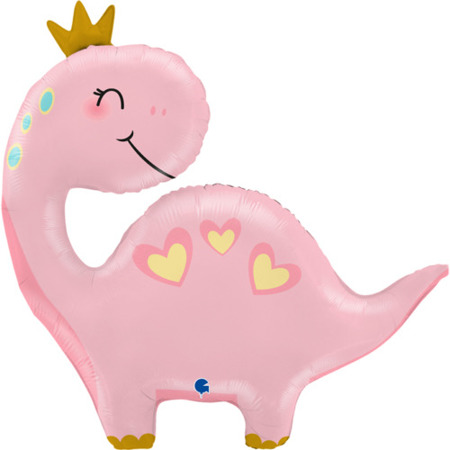 Balon foliowy 28'' Pink Dino, Uroczy róźowy Dinozaur