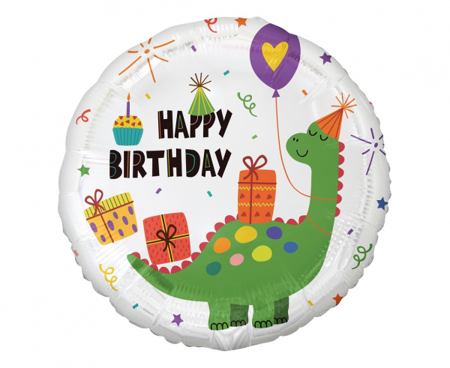 Balon foliowy Dinozaur (Happy Birthday), 18"