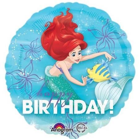 Balon foliowy Happy Birthday - Princess Ariel18" 