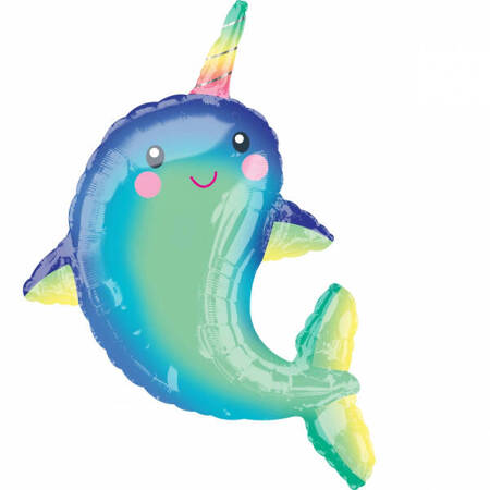 Balon foliowy Happy Narwhal 73 cm x 99 cm