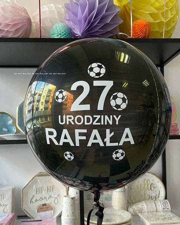 Balon foliowy Kula Orbz, czarna napełniona helem