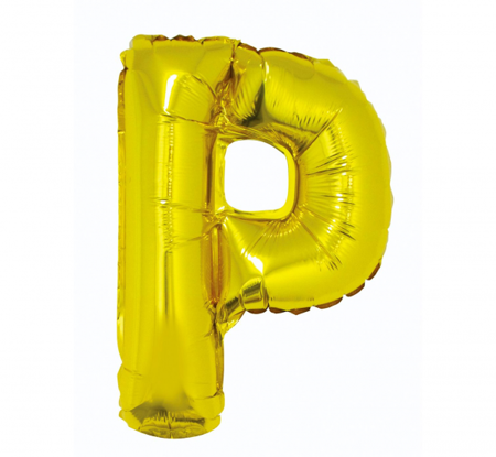 Balon foliowy "Litera P", złota, 35 cm