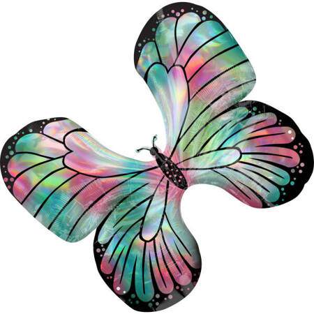 Balon foliowy Teal&Pink Butterfly, 76x66 cm