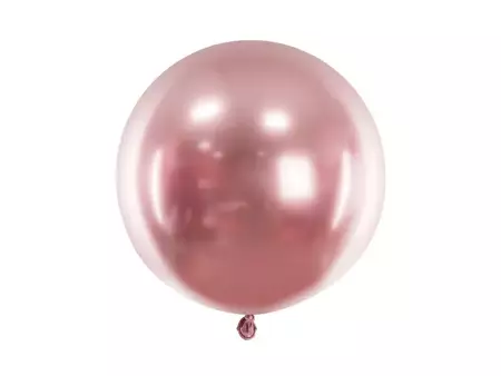 Balon okrągły Glossy 60cm, różowe złoto