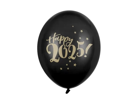 Balony 30cm, Happy 2025!, Pastel Black