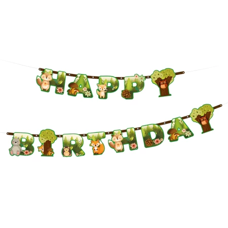 Baner Happy Birthday Leśni przyjaciele 210x16cm