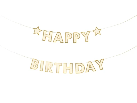 Baner papierowy Happy Birthday, mix, 220x14.5 cm