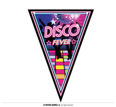 Girlanda papierowa flagietki Disco fever, 3m