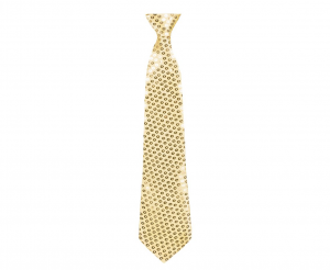 Krawat błyszczący, złoty, 40 cm