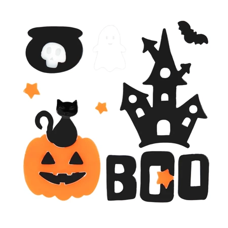 Naklejki żelowe na szybę Halloween BOO