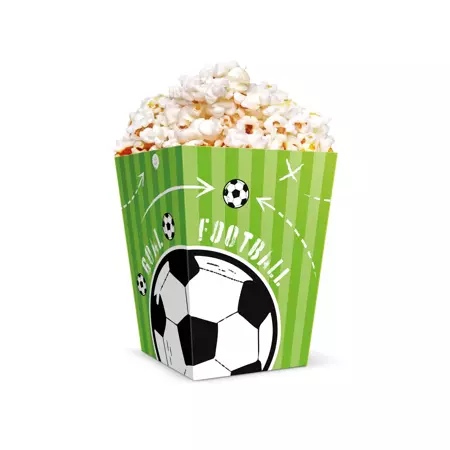 Pudełko na popcorn Football 12,5x8,5cm 6szt.