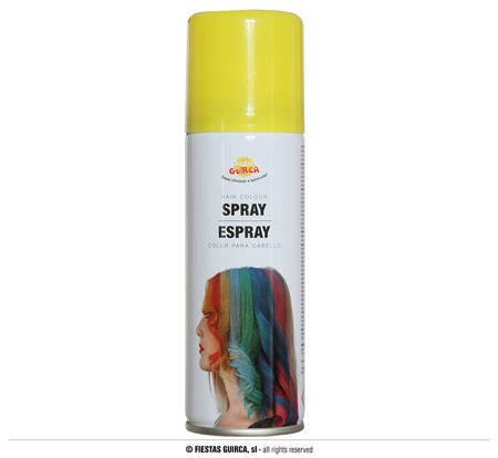 Spray do koloryzacji włosów, fluorescencyjny żółty 125ml.