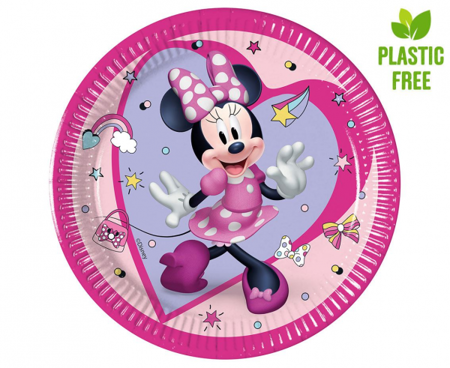 Talerzyki papierowe Minnie Junior, 20cm, 8 szt. (plastic-free)